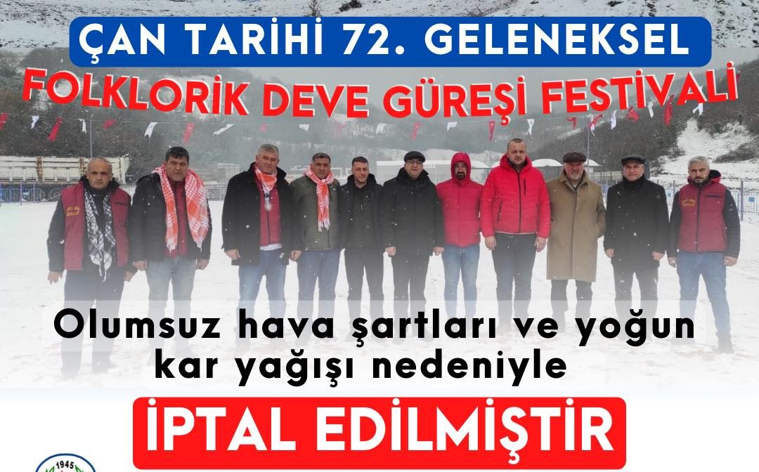Çan deve güreşleri olumsuz hava şartları nedeniyle iptal edildi
