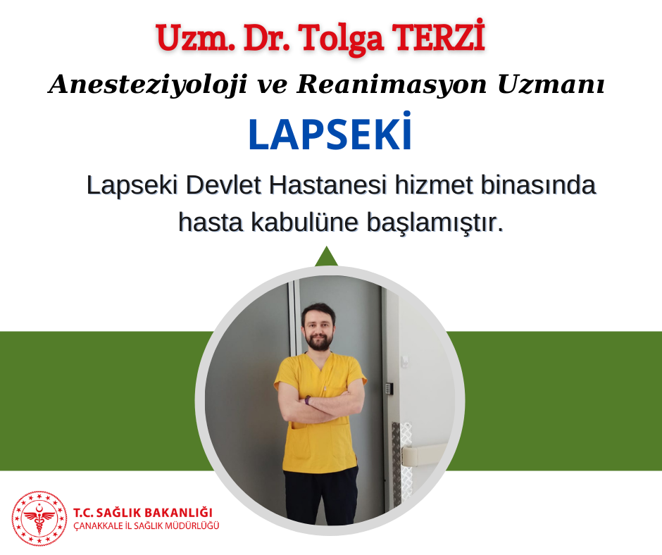 Lapseki’de Anesteziyoloji ve Reanimasyon uzmanı hizmet vermeye başladı