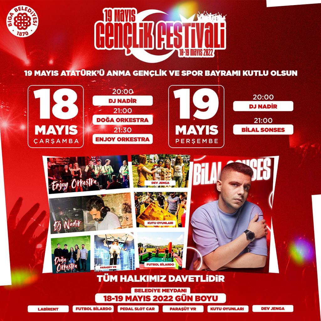 Gençler, 19 Mayıs Gençlik Festivali’nde Eğlenecek