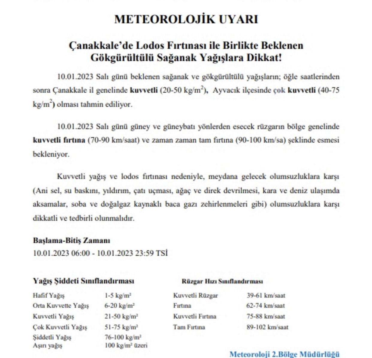 METEOROLOJİK UYARI