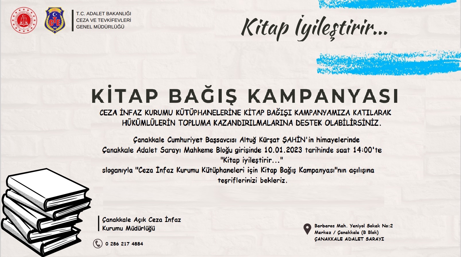 Ceza İnfaz Kurumu Kütüphaneleri İçin Kitap Bağış Kampanyası