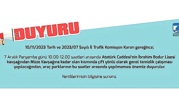 Perşembe günü 2 saat kapalı