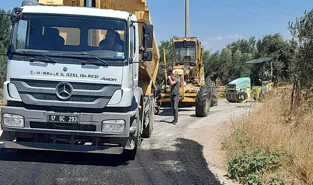 Köy yollarında onarım çalışması