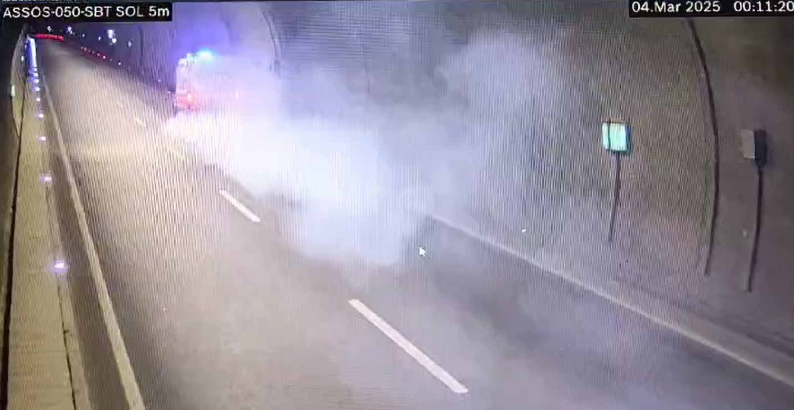Assos Tüneli’nde ambulansın yanmadan önceki son görüntüleri ortaya çıktı